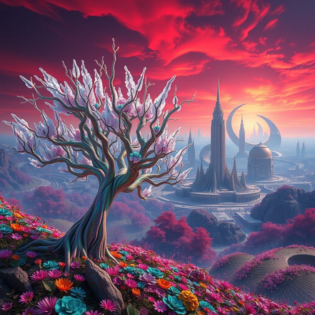 Ephemeral World in Vibrant Bloom, Where Life and Death Dance...