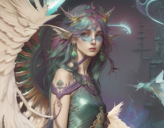 Ethereal Dreambeast in Neon-Hued Ethereal Realm