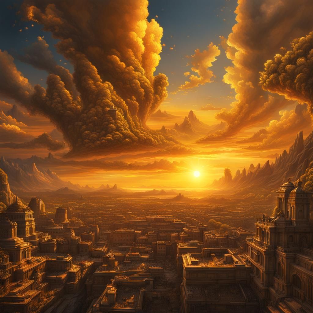 Vibrant Sunset Epic in Grand Cinematic Style