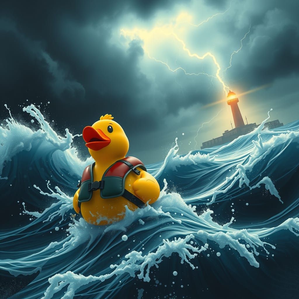 Daring Rubber Duck Confronts the Open Ocean in a Turbulent S...