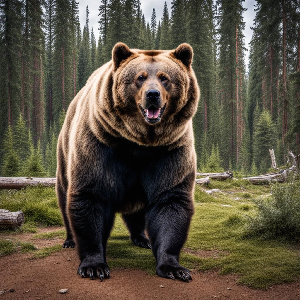 Majestic Bear in a Serene Landscape