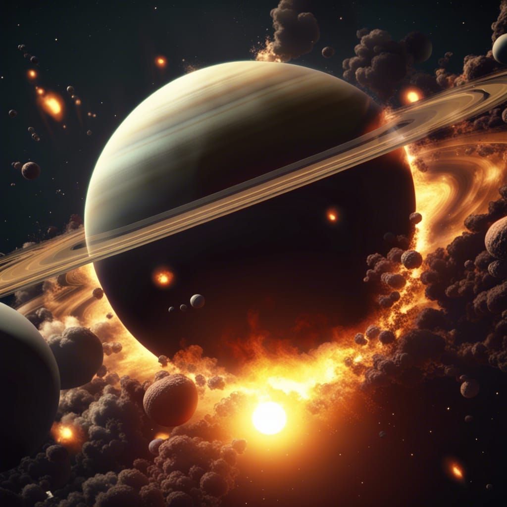 Cosmic Cataclysm: Epic 3D Digital Painting of Solar System E...