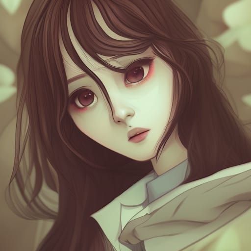Vibrant Webtoon Girl in Mysterious Atmosphere, Artistic Webt...