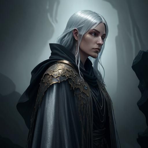 Ethereal Silver Shroud Drifts Through the Dark Fantasy Realm