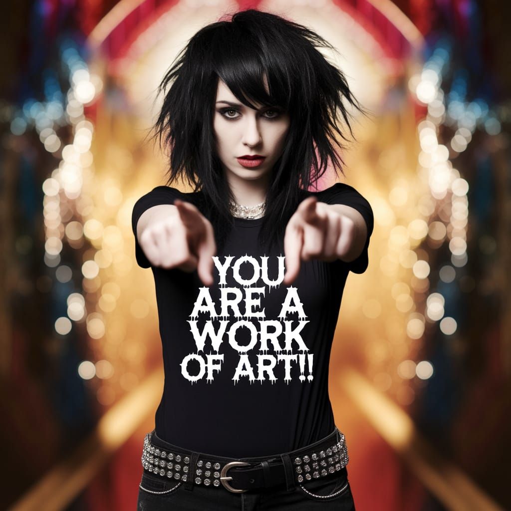 Confident Emo Icon in Bold Fashion