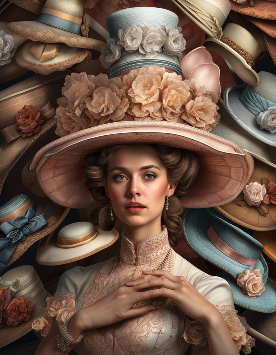 Spectacular Hyperrealistic Portrait of a Woman Wearing a Tow...