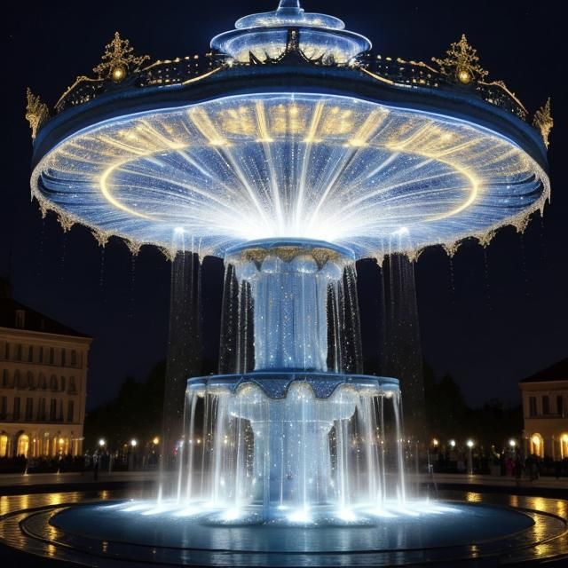Ethereal Fountain Cascade in Celestial Style