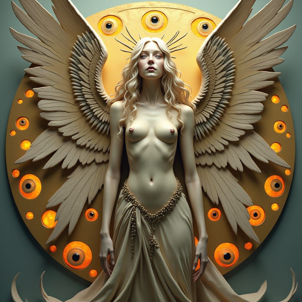 Biblically Accurate Angel with Multi-Eyed, Non-Humanoid Form