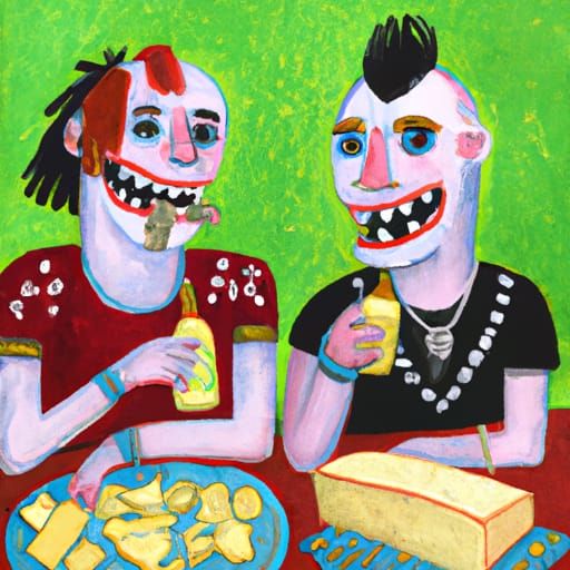 Punks Appreciate Brie in a Gouache Masterpiece
