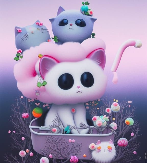 Candy floss cat salon