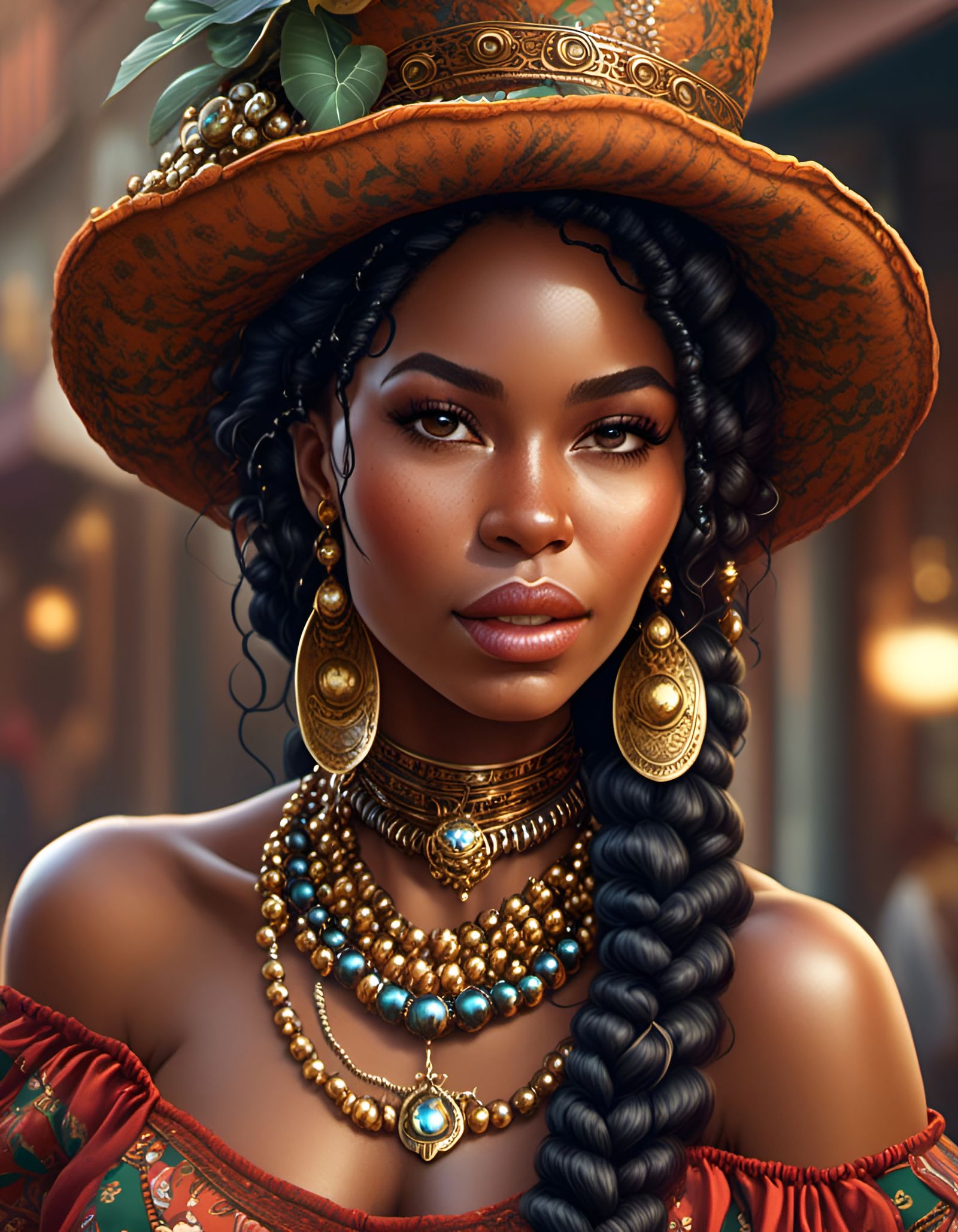 Sultry African Beauty in Steampunk Style