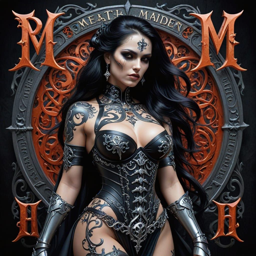 Sensual Metal Maiden in Death Metal Style