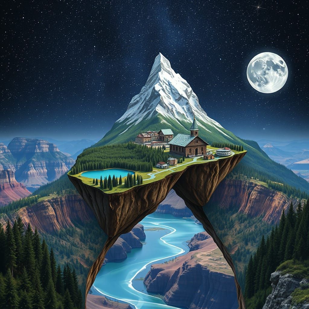 Surreal Möbius Strip Landscape Unfolds