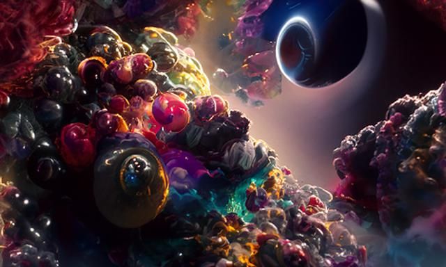 Vibrant Cosmic Realms in Hyperrealistic Digital Art