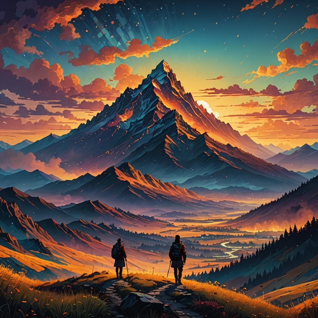 Majestic Traveler Ascends to Ethereal Peaks