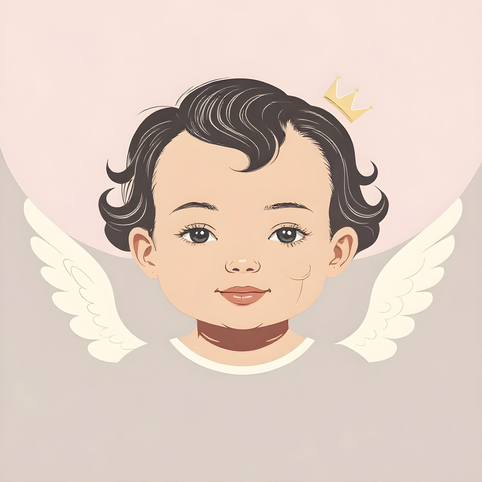 Elegant Logo Design: Angel, Crown, Playful Style