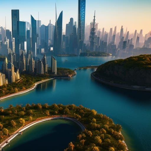 Futuristic Rococo Ecology of New Manhattan