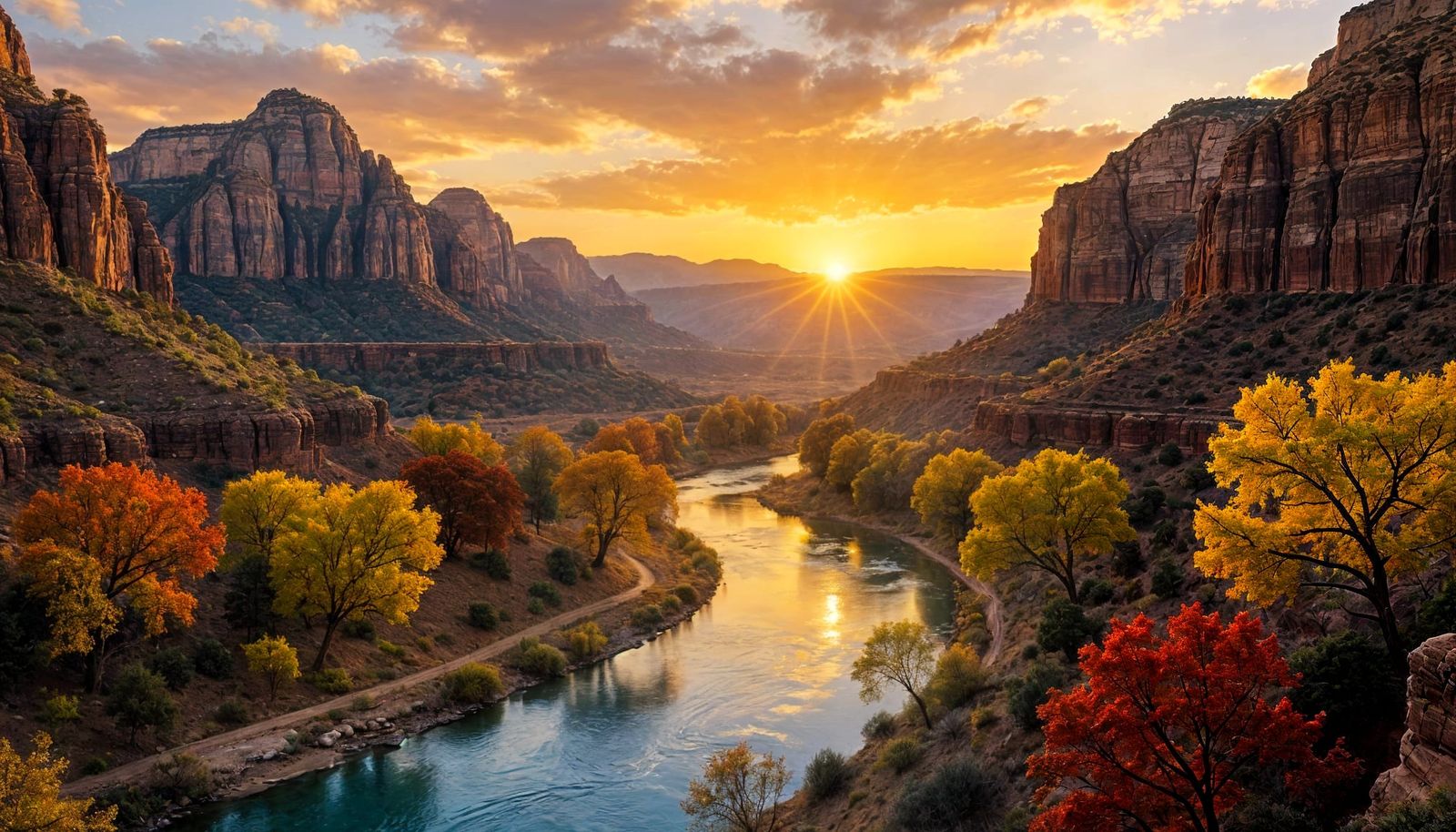 Majestic Autumn Canyon at Golden Hour