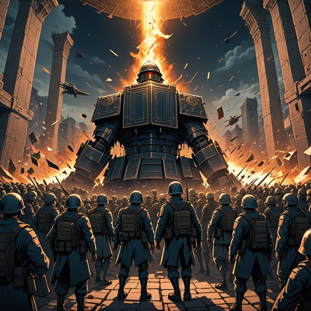 Military Invasion of Giant Bible: Manga Art