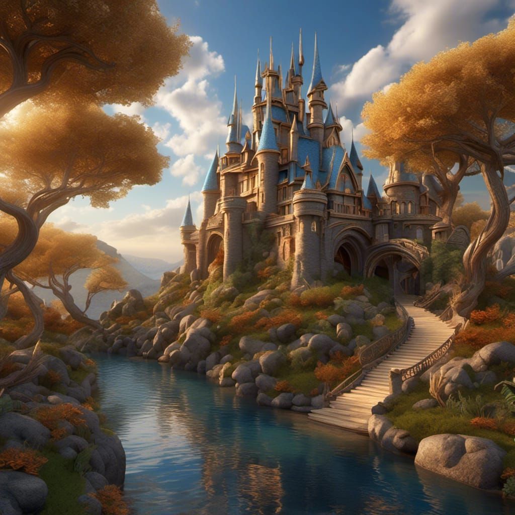 <lora:Steskers Castles:1.0> 3D, highly detailed, Art Nouveau #photorealistic, large midevil castle, seaside