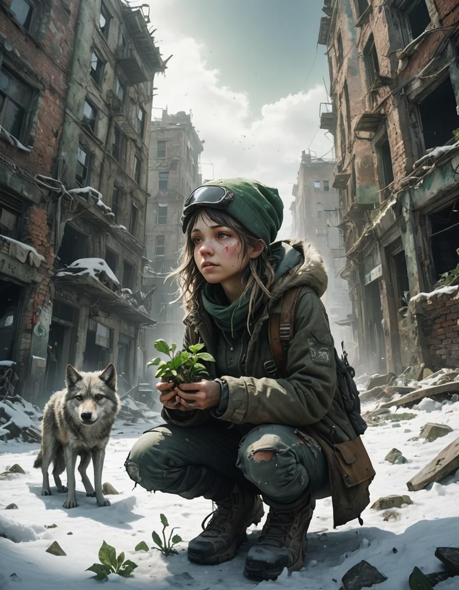 Post-Apocalyptic Girl Finds Hope in Desolate Ruins