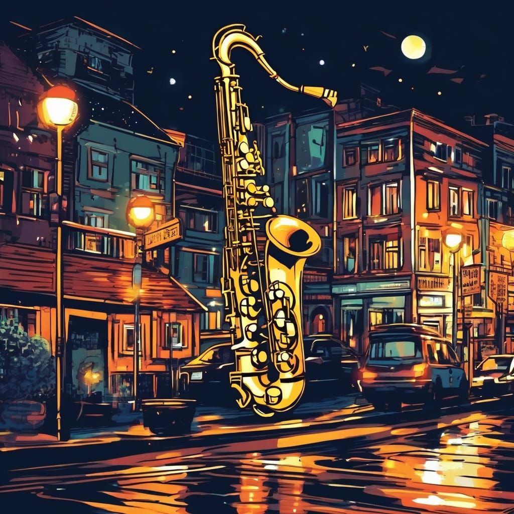 Saxophone Serenade Under Starry Night Skies