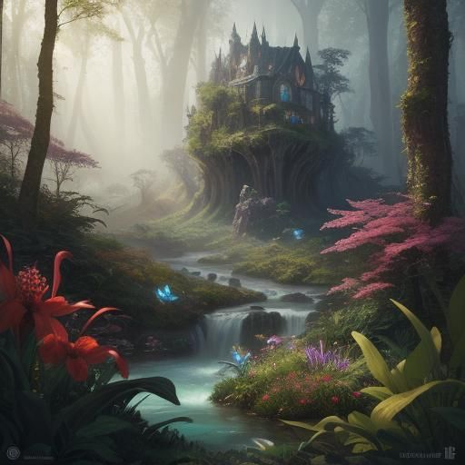 Ethereal Moment in a Whimsical Forest with Gyutt