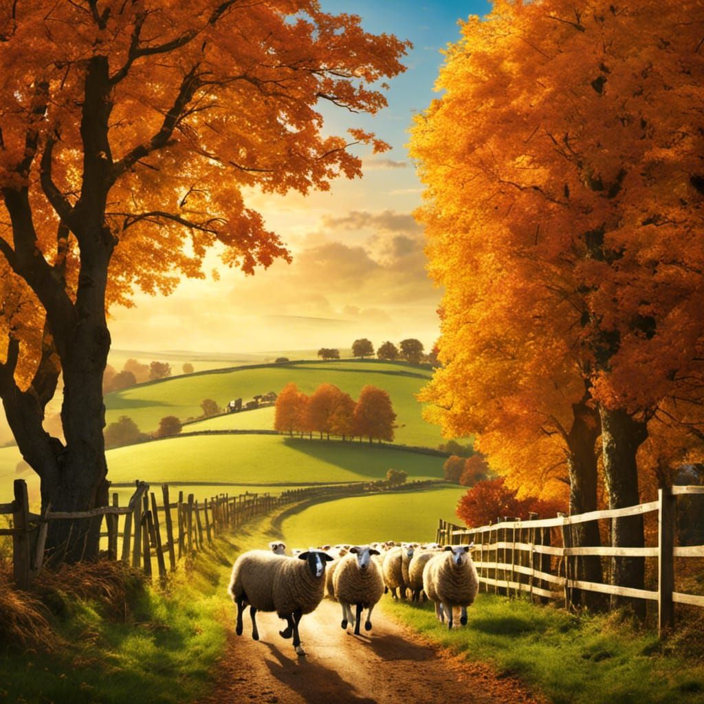 Off to a new field for winter months, even sheep appreciate the change from Summer to Autumn