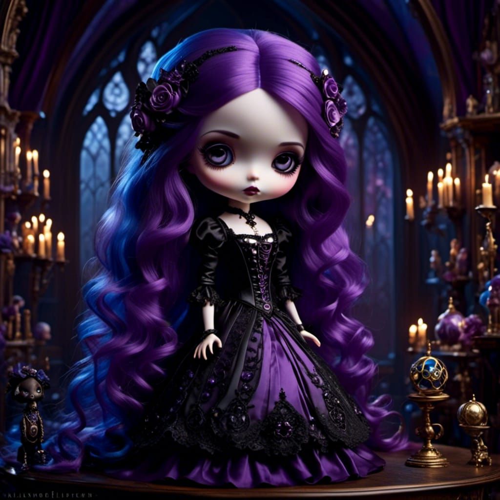 Ethereal Gothic Doll in Whimsical Wonderland