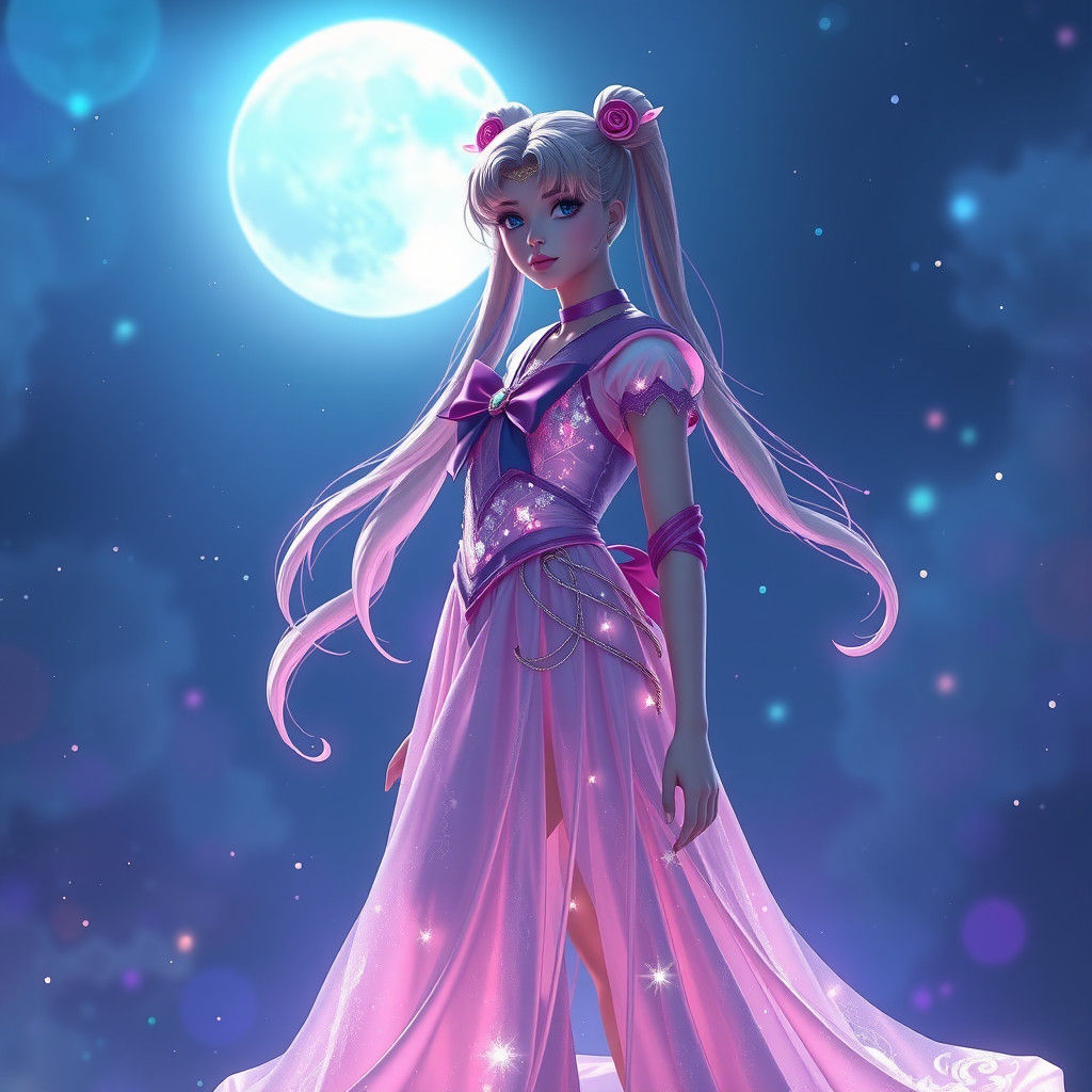 Moon Goddess Sailor Moon in Enchanted Celestial Gown