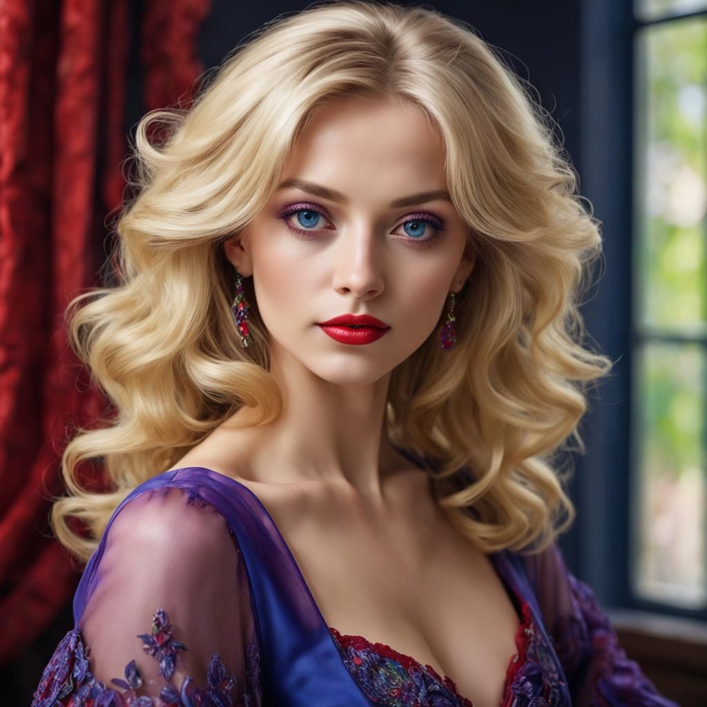 Elegant Opulence Portrait of a Blonde Beauty