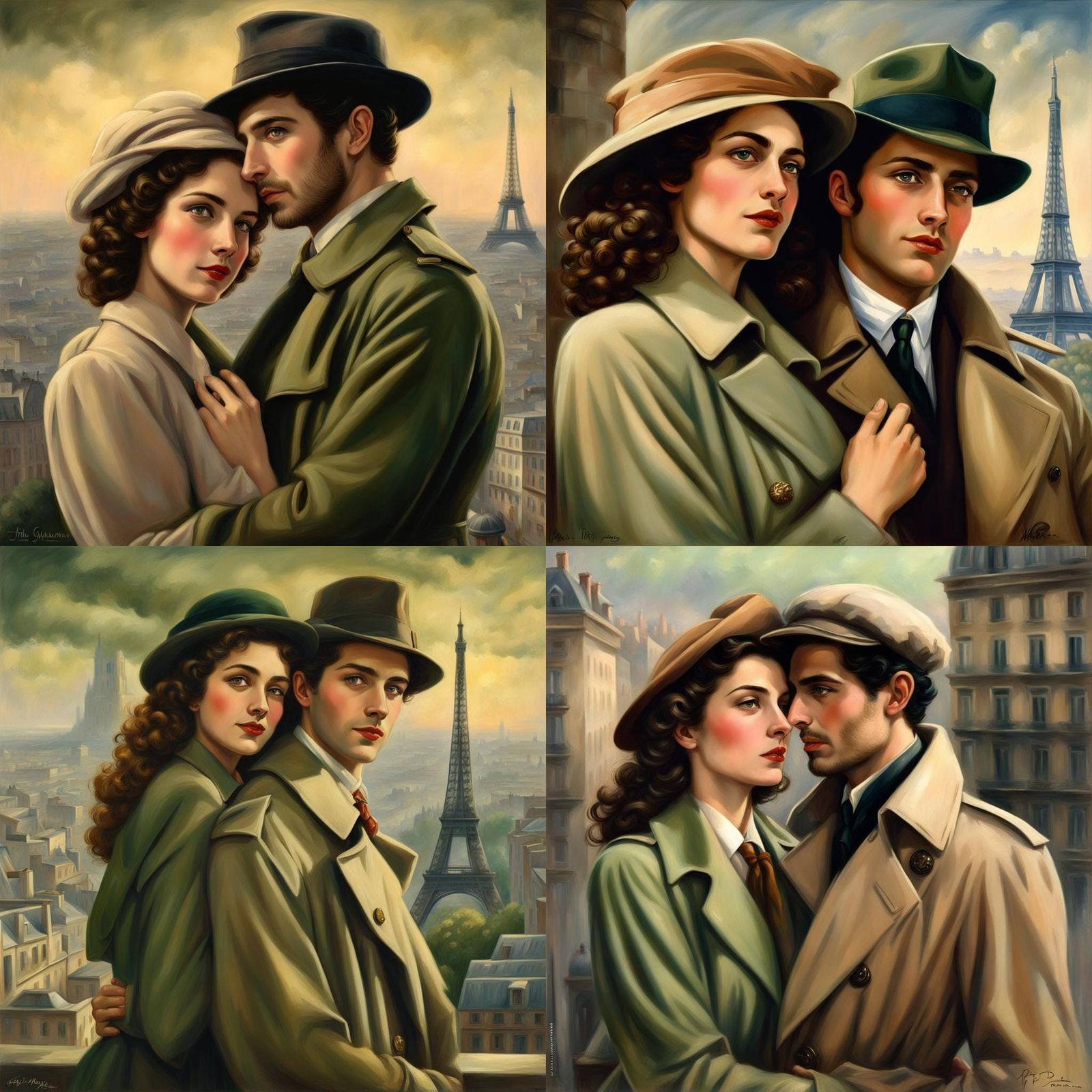 Romantic Parisian Couple in 1939