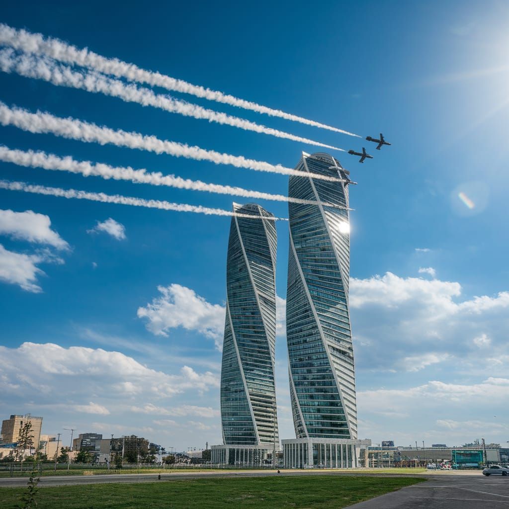 Towers Under Attack by Airplanes