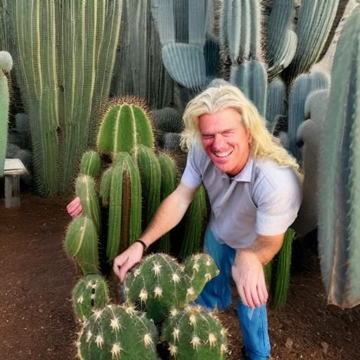 blond hair / blue eyes #198 (working in his cactus garden)