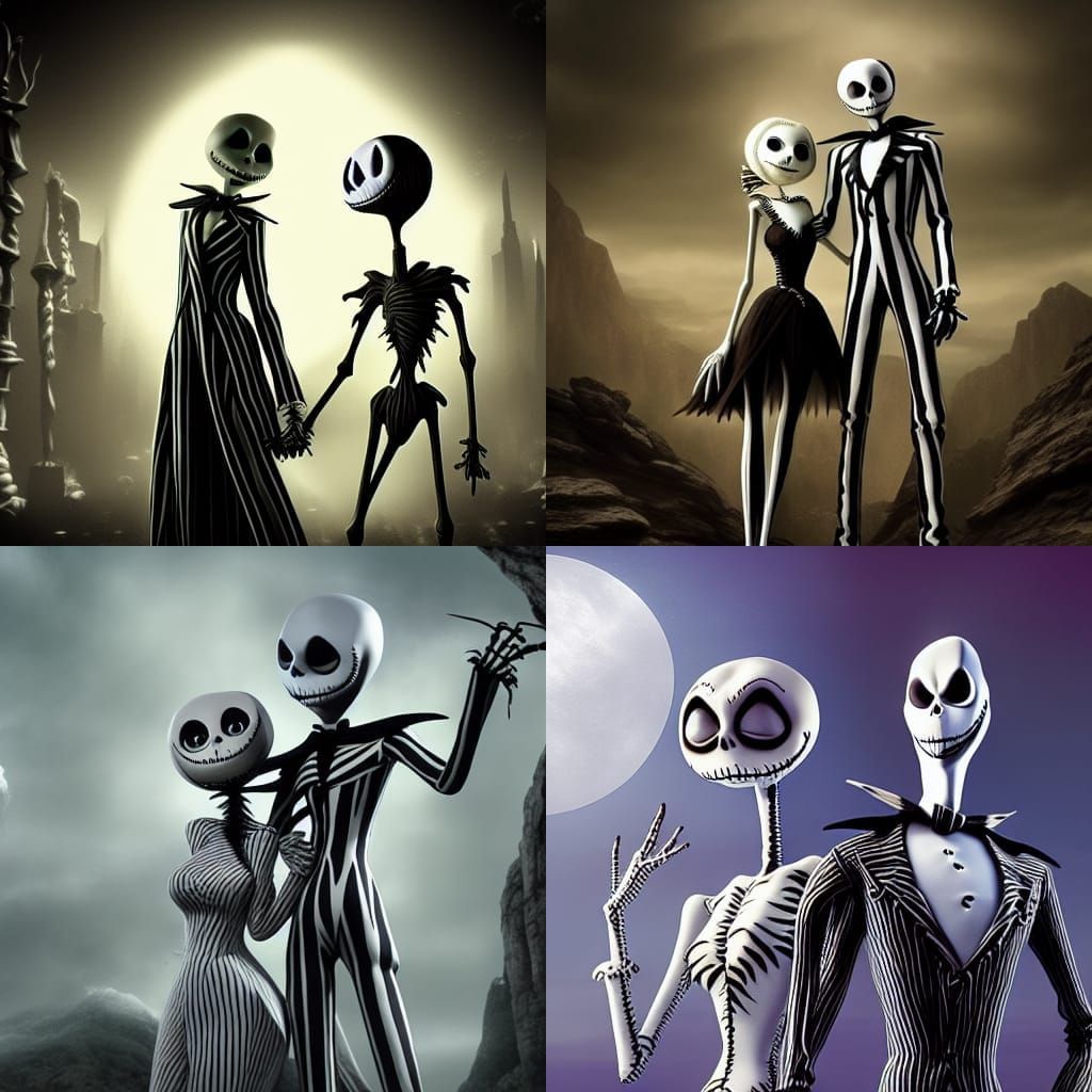 Epic Cinematic Sally and Jack Skellington Scene