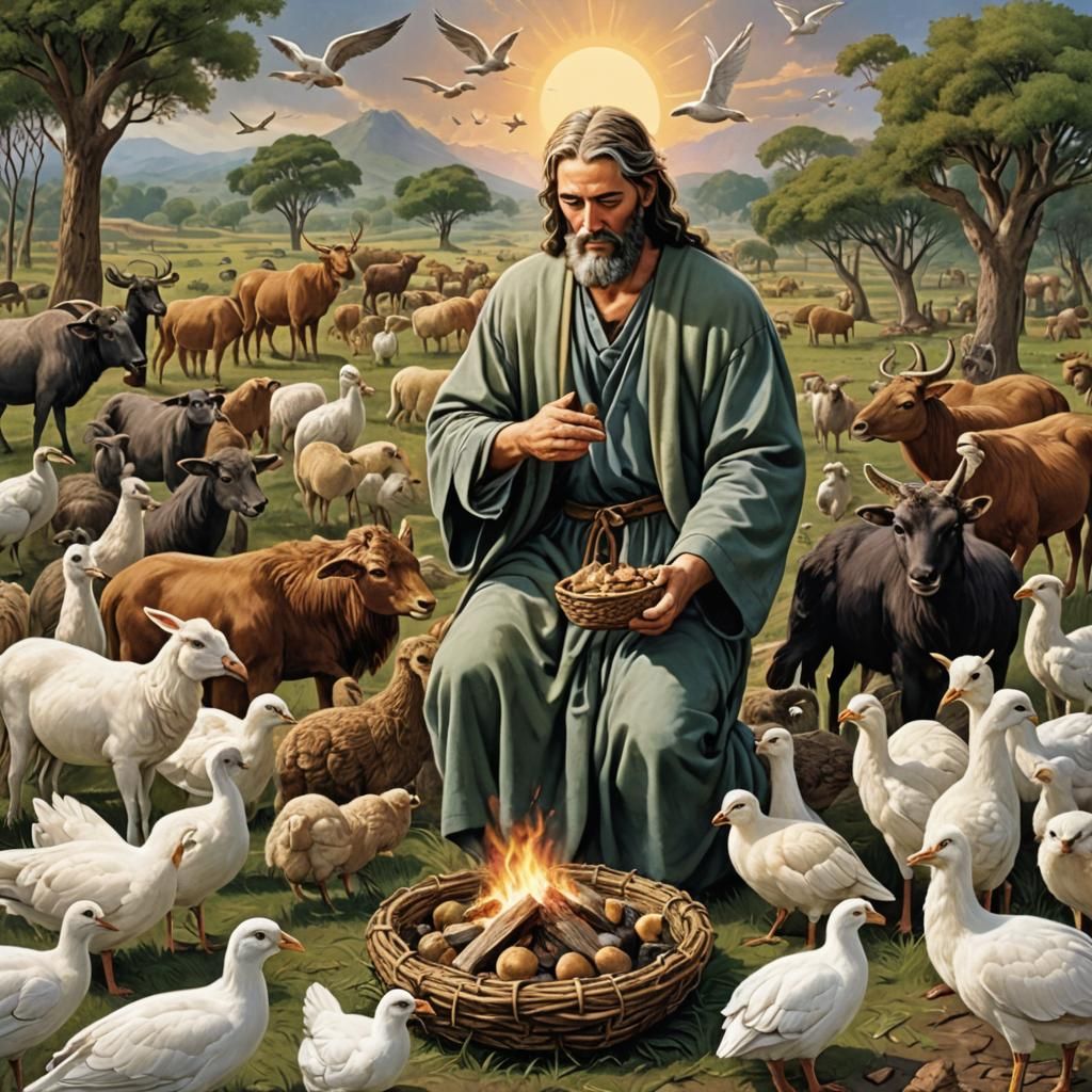 Noah's Altar in a Biblical Landscape with Burnt Offerings