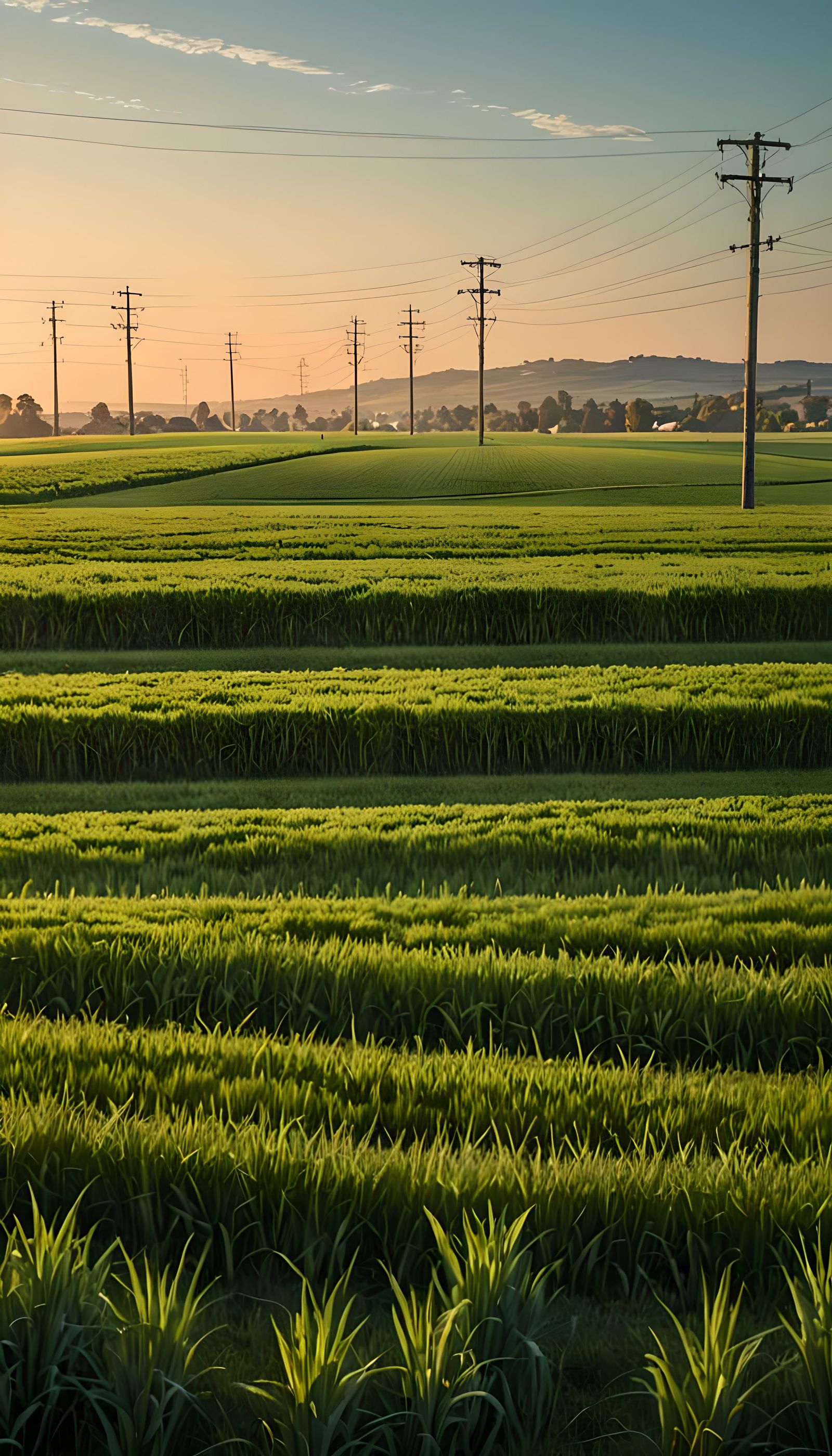 Endless Prairie with Electrical Pylons