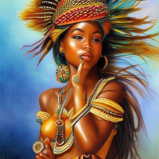 African Tribal Dance Inspired by Fantasy Art