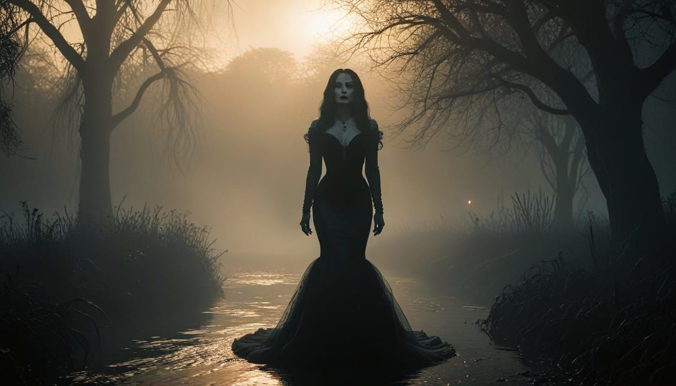 Morticia Addams: Gothic Noir in Victorian Style