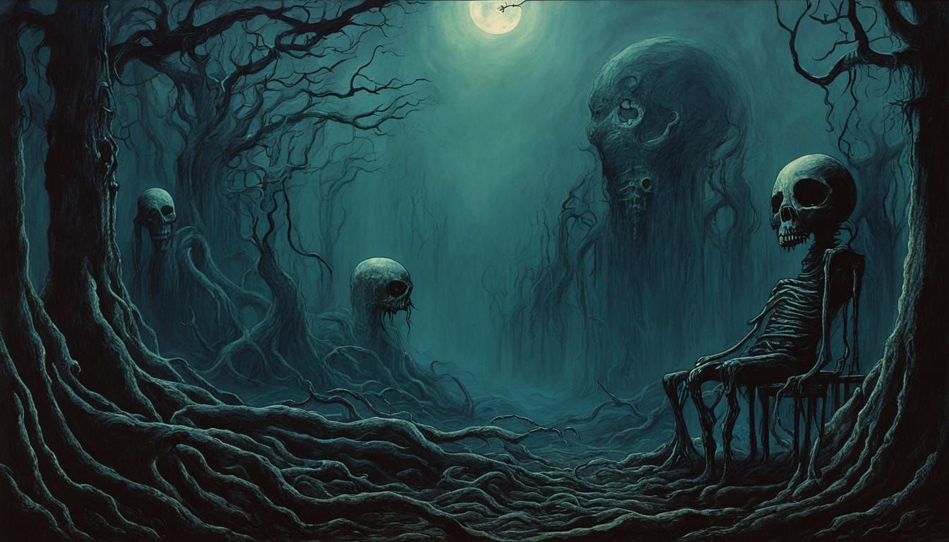 Dark Voodoo Doll in Tropical Jungle