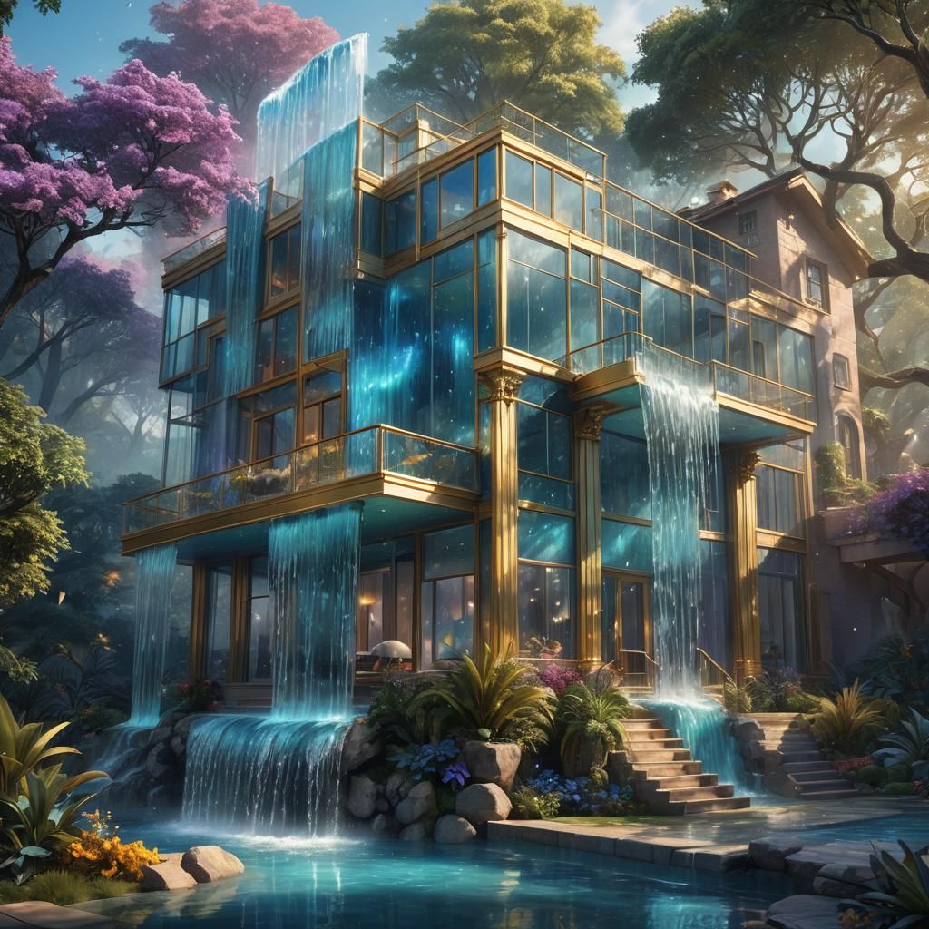 Breathtaking Glass Oasis in Serene Waterscapes