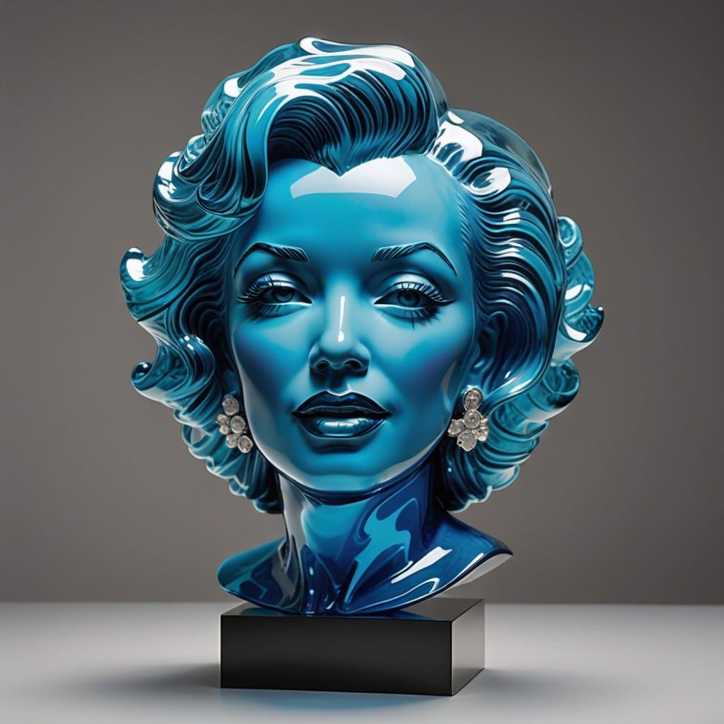 Beautiful Glass Bust of Marilyn Monroe.