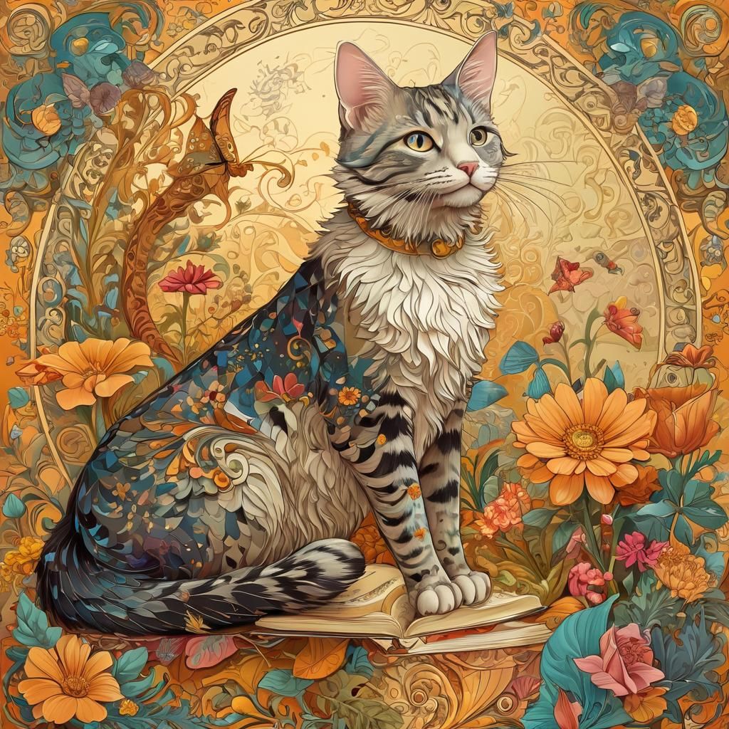 Whimsical Fairy Tale Scene with a Traveling Magician and Loy...