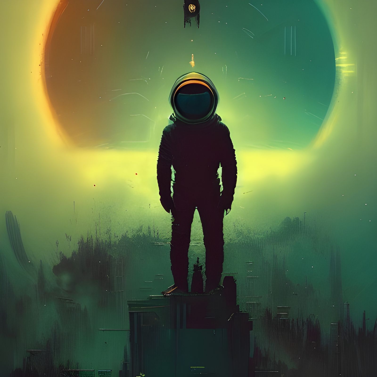 Epic Space Odyssey in Dark Fantasy Art Style