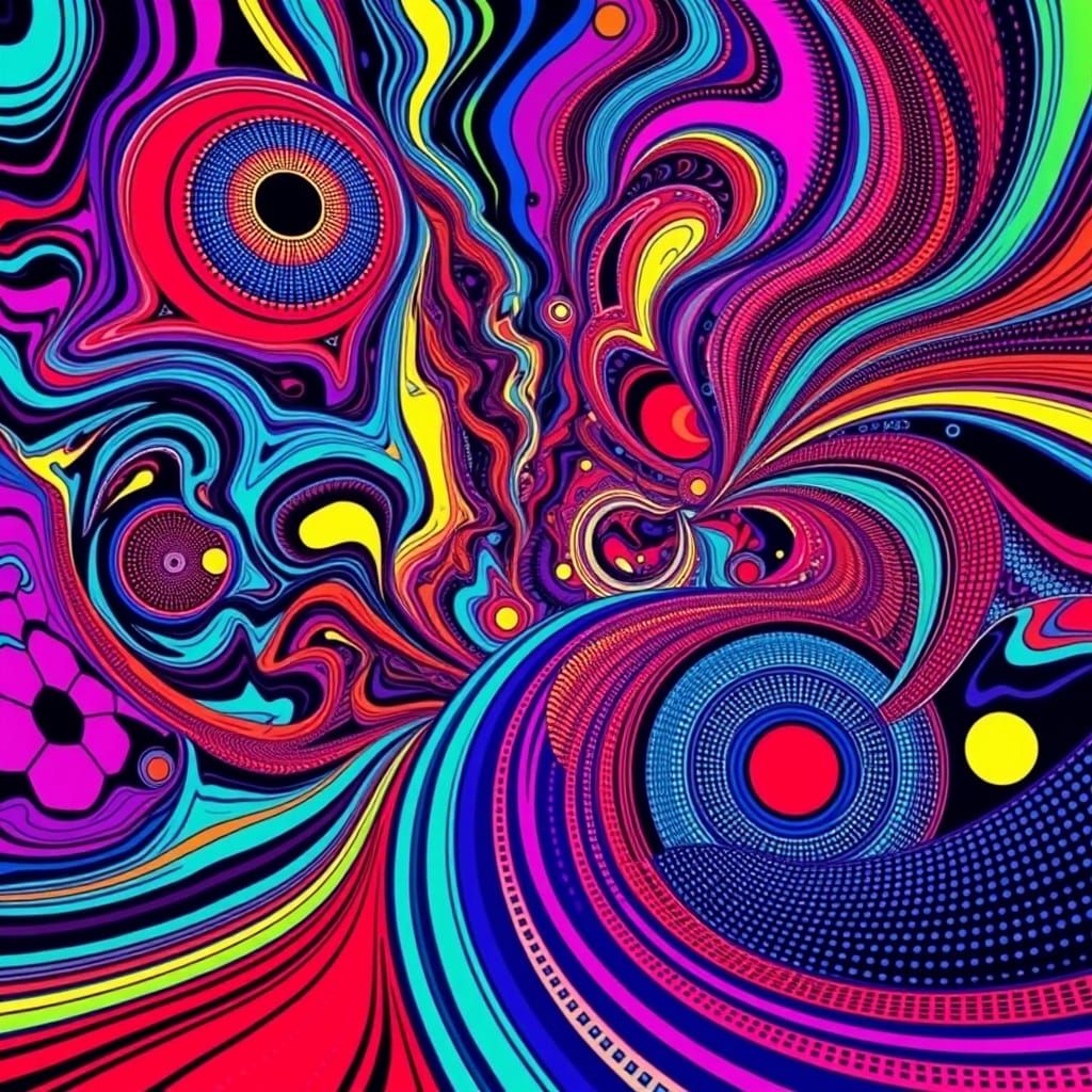 Vibrant Halftone Pattern Art in Digital Style