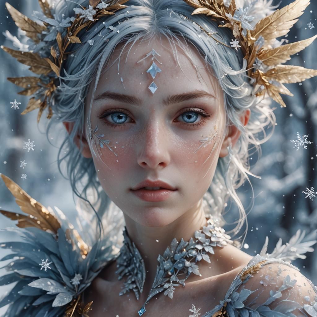 Ethereal Winter Fae in Icy Wonderland