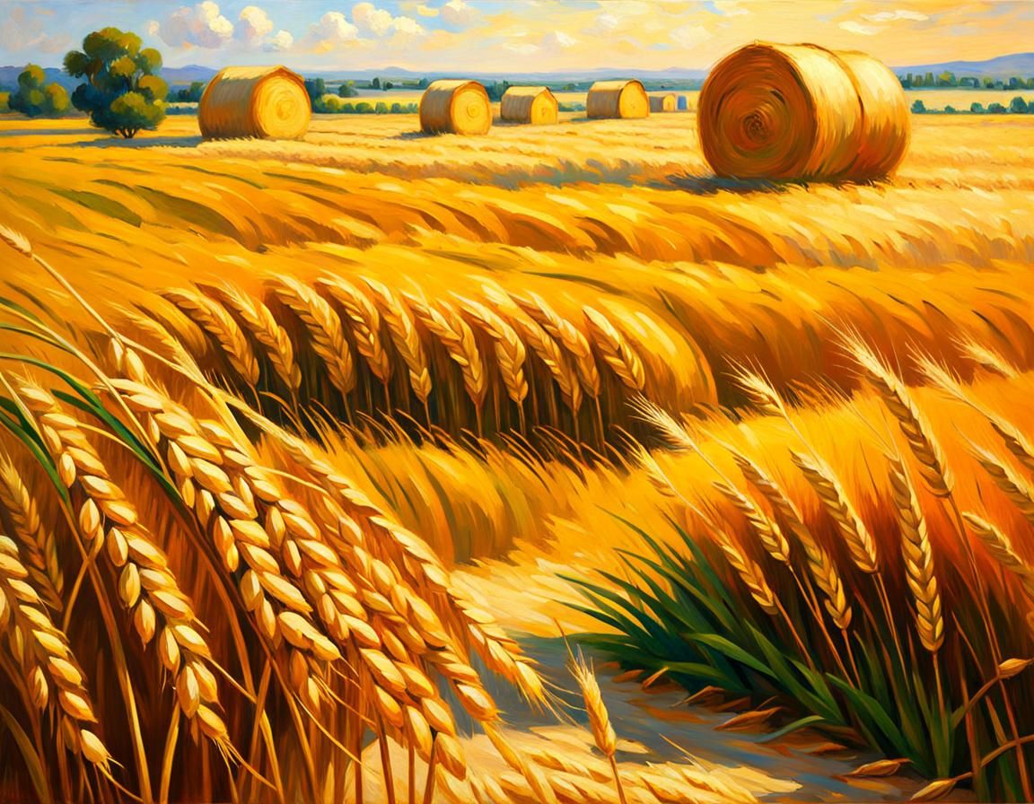 Impressionist Wheat Harvest Masterpiece