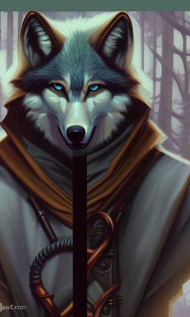 Retro Fantasy Hero Portrait in Acrylic Style