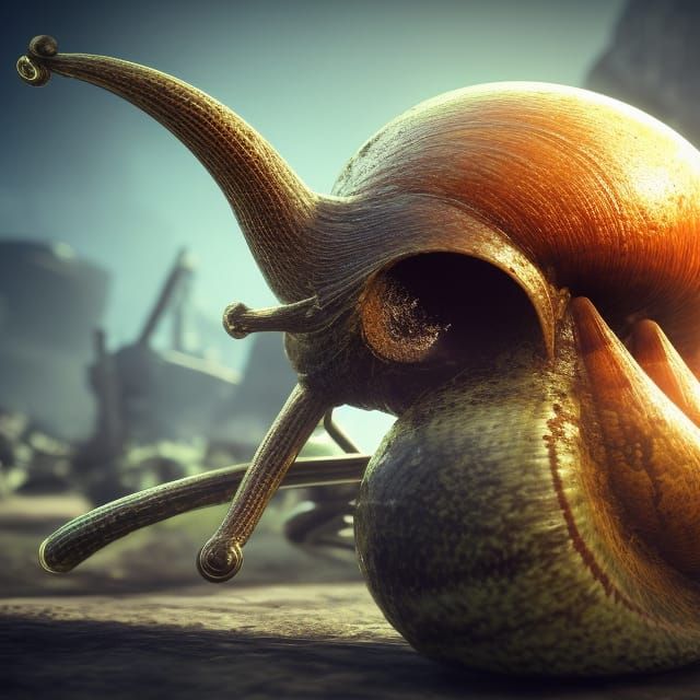 Gothic Snail with Intricately Detailed Shell