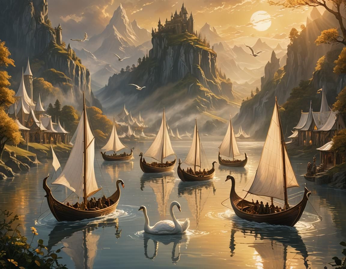 valinor in a golden light